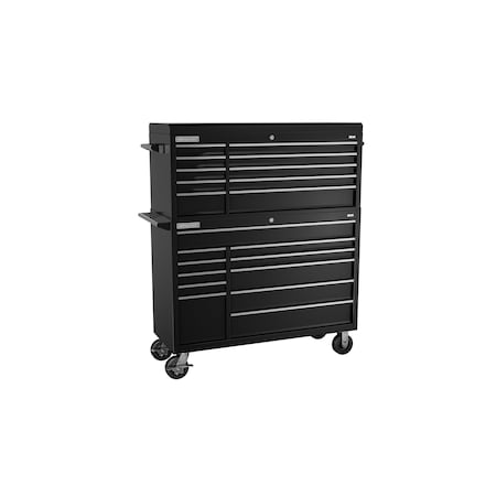 Champion Tool Storage FMPro Top Chest/Cabinet With Casters, 21 Drawer, Black, Steel, 54 in W x 20 in D FMP5421RC-BK